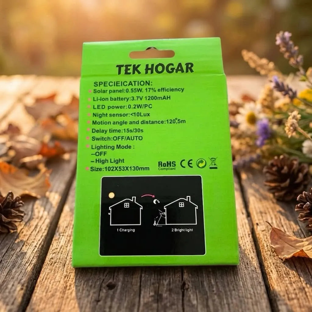 Foco 20 Led Solar Con Sensor Movimiento TEK HOGAR