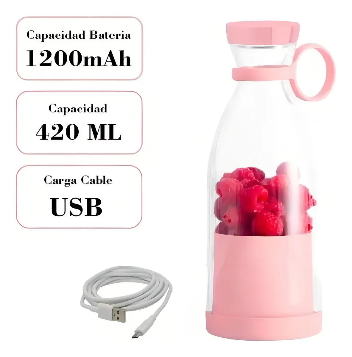 Juguera Portátil Botella 420ml 6 cuchill TEK HOGAR
